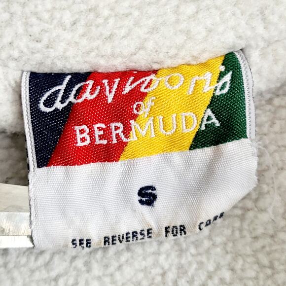 Vtg Davison’s of Bermuda Gray Fleece Embroidered Quarter-Zip Pullover Sweater SM - Picture 6 of 7